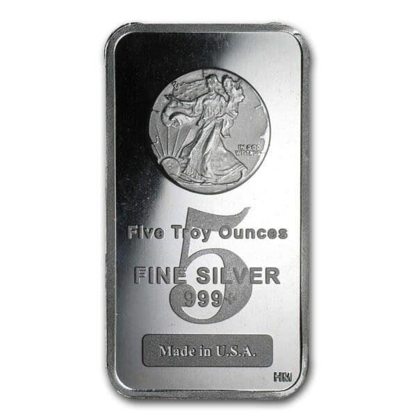 5 oz Silver Walking Liberty Bar