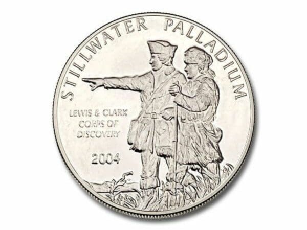 1/4 oz Johnson Matthey Palladium -  Lewis & Clark Round