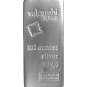 100 oz Valcambi Suisse Cast Silver Bar - With Assay