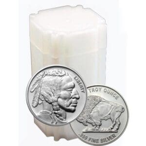 1 oz Silver Buffalo Round - Tube of 20 - New (BU)