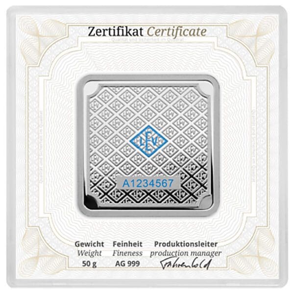 50 gram Geiger Edelmetalle Silver Bar (In Assay) - Image 2