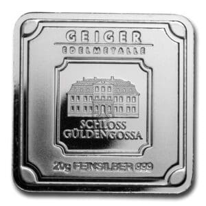 20 gram Geiger Edelmetalle Silver Bar (In Assay)