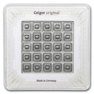 25 x 1 gram Geiger Edelmetalle Multicard Silver Bar (In Assay)