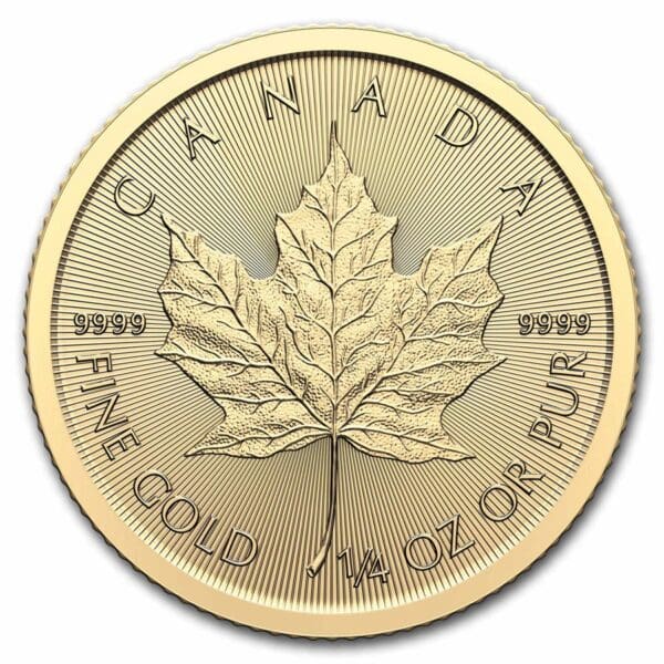 2025 - Gold Canadian Maple Leaf 1/4 oz (BU)