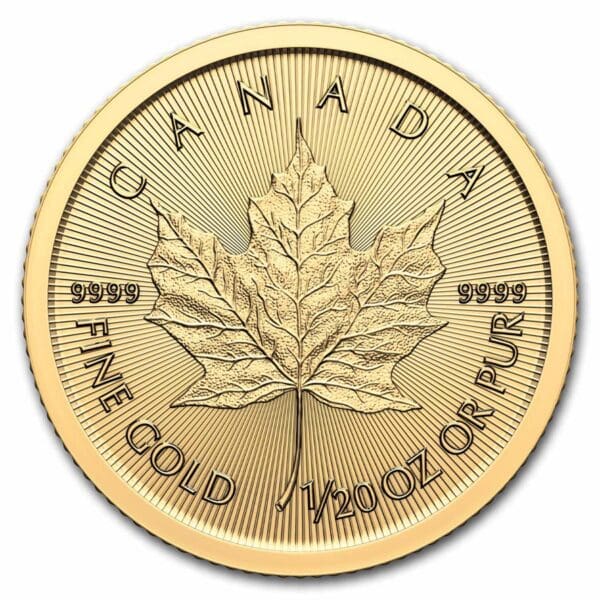 2025 - Gold Canadian Gold Maple Leaf 1/20 oz (BU)
