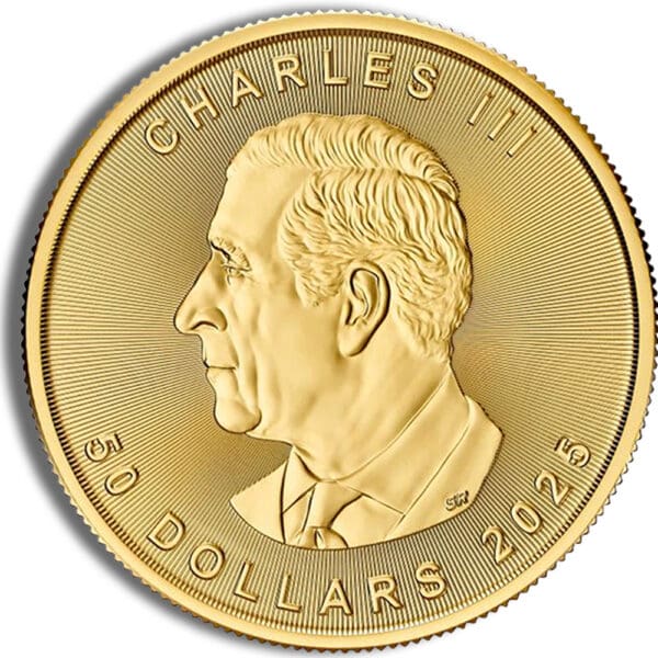 2025 1 oz Gold Canadian Maple Leaf - Sealed Tube of 10 Coins (BU) - Image 3