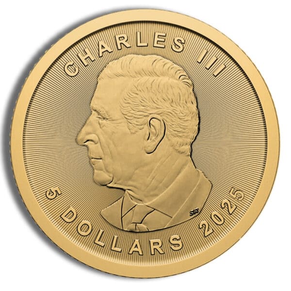2025 - Gold Canadian Maple Leaf 1/10 oz (BU) - Image 2