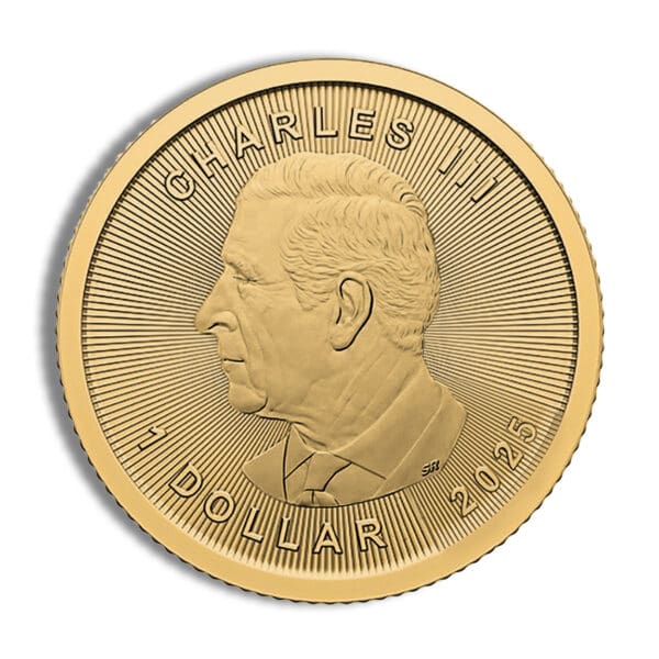 2025 - Gold Canadian Gold Maple Leaf 1/20 oz (BU) - Image 2