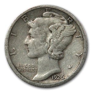 90% Silver Coins - Mercury Dimes - $1.00 Face Value - XF Condition