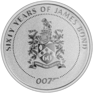 1 oz 2022 Silver James Bond 60th Anniversary Crest Coin