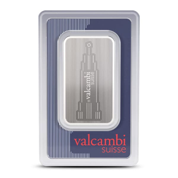 1 oz Silver Valcambi Skyline Bar - .999 Fine Silver with Assay