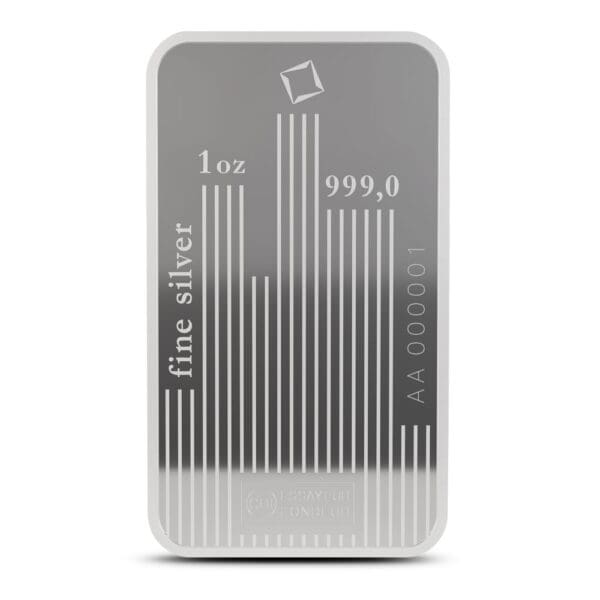 1 oz Silver Valcambi Skyline Bar - .999 Fine Silver with Assay - Image 4