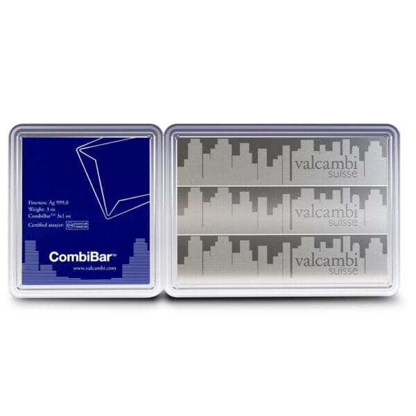 3 oz Valcambi Skyline Silver CombiBar - Image 2