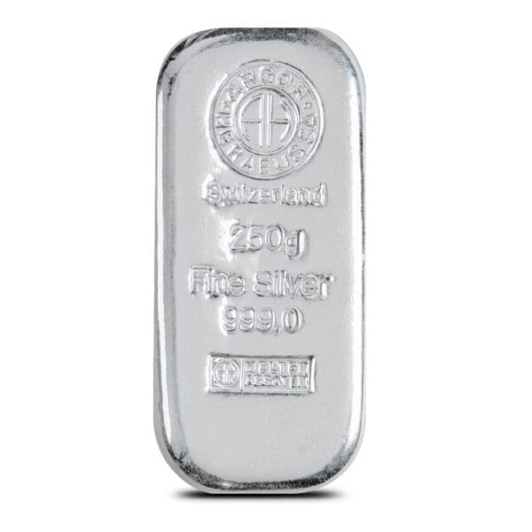 Argor Heraeus 250gm Silver Bar Cast