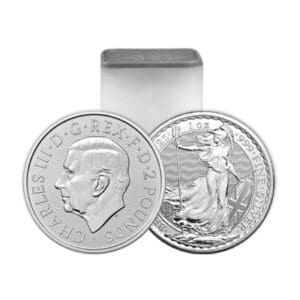 2025 - Great Britain Silver Britannia Roll of 25 - 1 oz Silver Coins (BU)