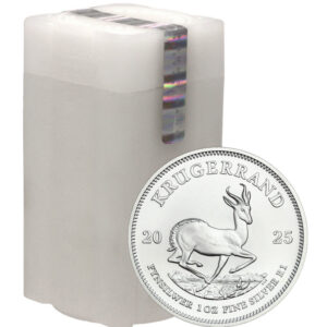 2025 - 1 oz Silver South African Krugerrand Tube of 25 Coins (BU)