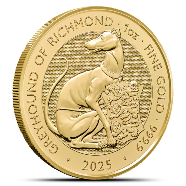 2025 1 oz Gold Great Britain Tudor Beast Greyhound (BU)