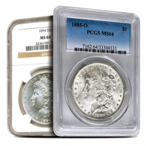 1 oz Graded Silver Morgan Dollar Varied Year MS64 (NGC/PCGS)