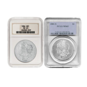 1 oz Graded Silver Morgan Dollar Varied Year MS65 (NGC/PCGS)