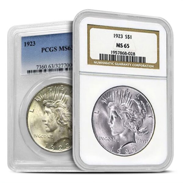 1 oz Graded Silver Peace Dollar Varied Year MS65 (NGC/PCGS)