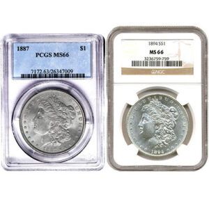 1 oz Graded Silver Morgan Dollar Varied Year MS66 (NGC/PCGS)