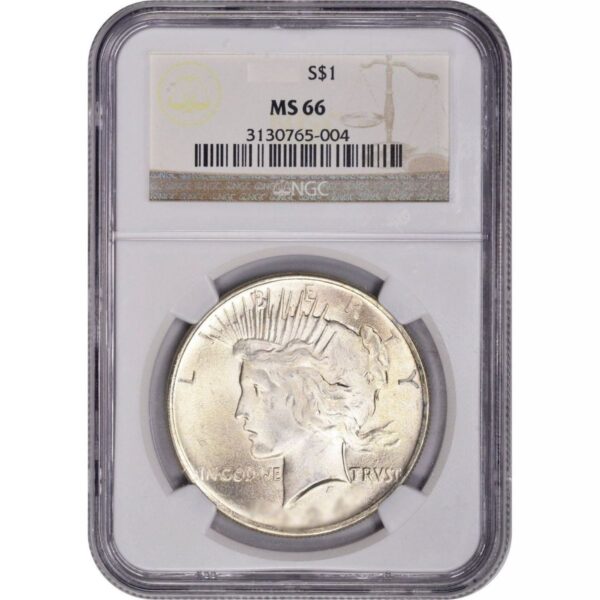 1 oz Graded Silver Peace Dollar Varied Year MS66 (NGC/PCGS)