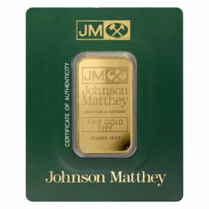 1 oz Johnson Matthey Gold Bar (New w/ Assay)