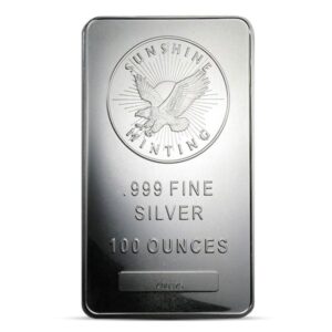 100 oz Sunshine Mint Silver Bar - New
