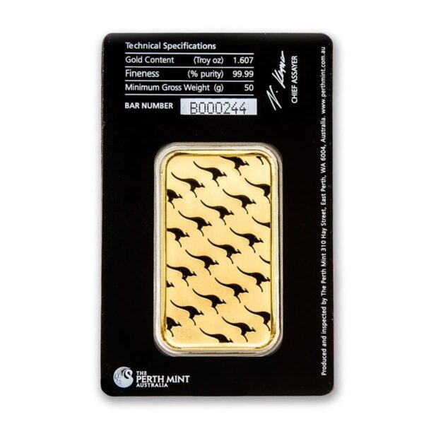 50 Gram Perth Mint Gold Bar .9999 fine in Assay - Image 2
