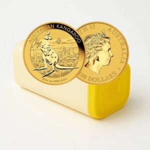 1 oz Australian Gold Kangaroo – Tube of 10 Random Year Coins (BU)
