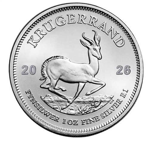 2026 – 1 oz Silver South African Krugerrand Tube of 25 Coins (BU)