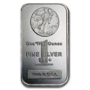 1 oz Silver Walking Liberty Bar