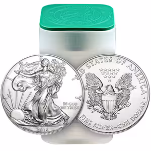 Silver American Eagles Roll of 20 Coins - Random Year (BU)