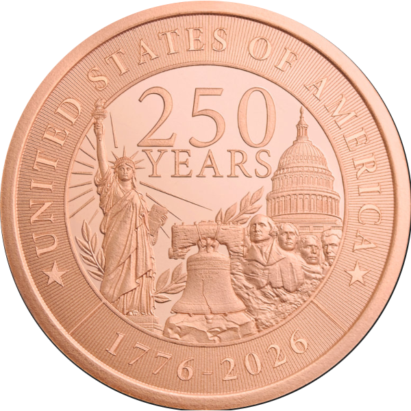 1 oz Copper Round 250th Anniversary Golden State Mint