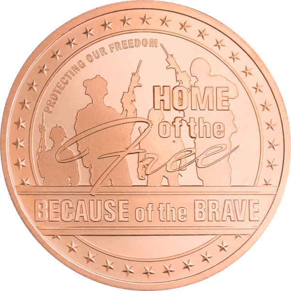1 oz Copper Round Home of the Free