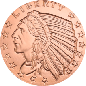 1 oz Copper Round Incuse Indian