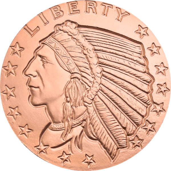 1 oz Copper Round Incuse Indian