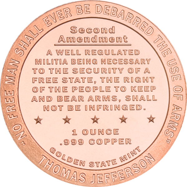 1 oz Copper Round Second Amendment - Image 2