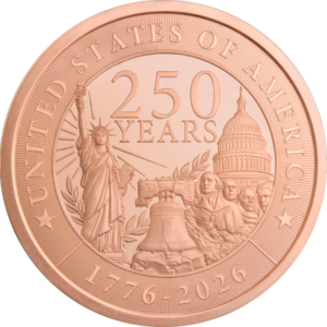 2 oz Copper Round 250th Anniversary Golden State Mint