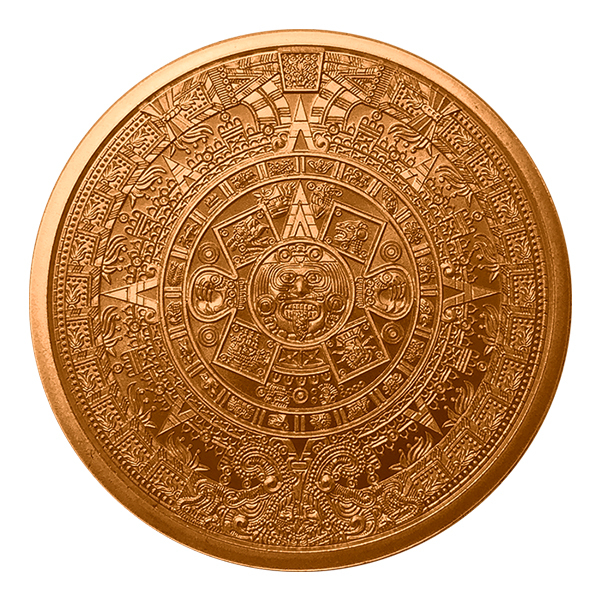 1 oz Copper Round Aztec Calendar - Image 2