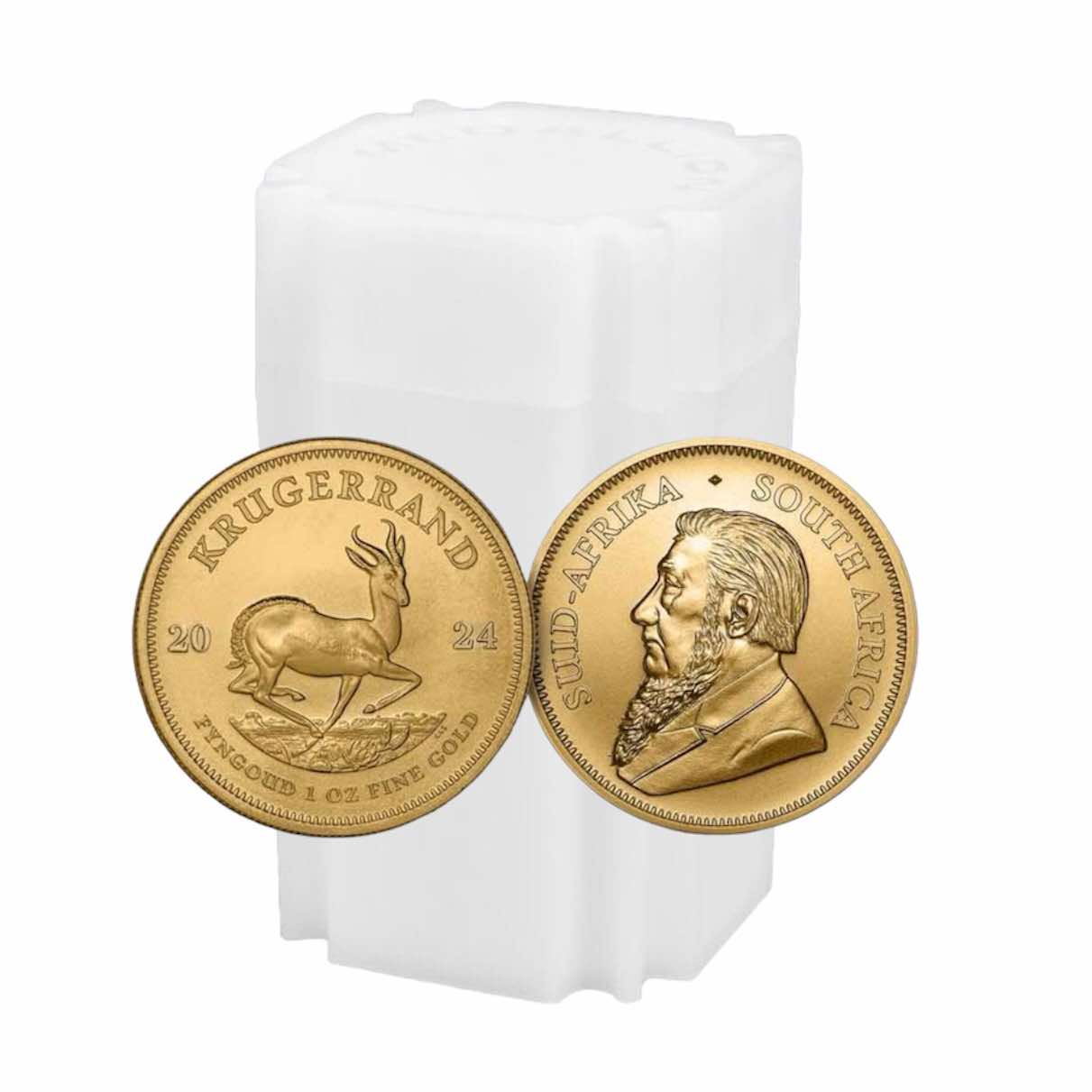 1 oz Gold South African Krugerrand Tube of 10 Coins - Random Years (BU)