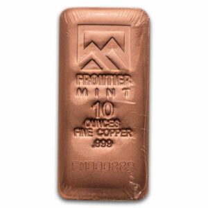 10 oz Frontier Mint Copper Bar - Box of 50 Bars (New)