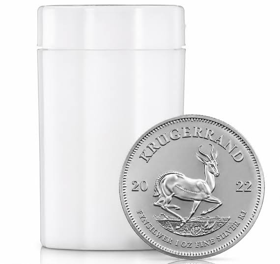 1 oz Silver South African Krugerrand Tube of 25 Coins - Random Year (BU)
