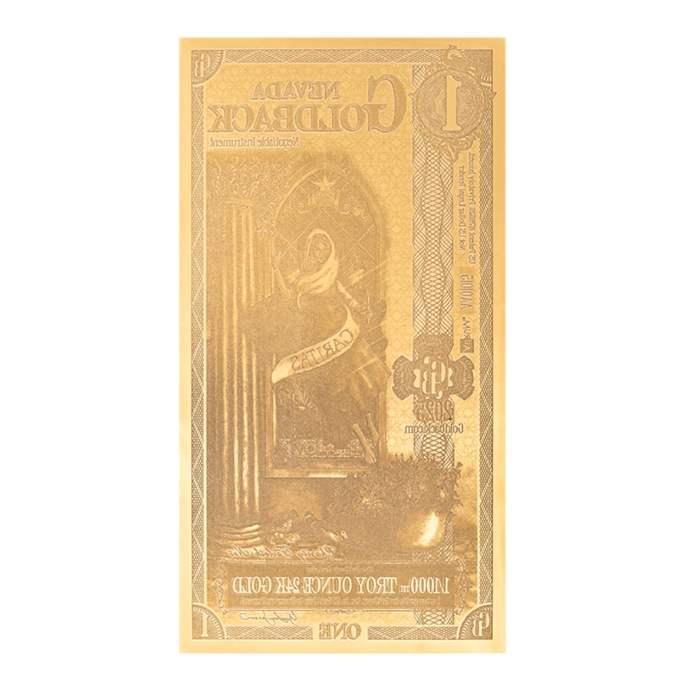 Nevada 1 Goldback Note - 100 Note Pack - Reverse (Back)